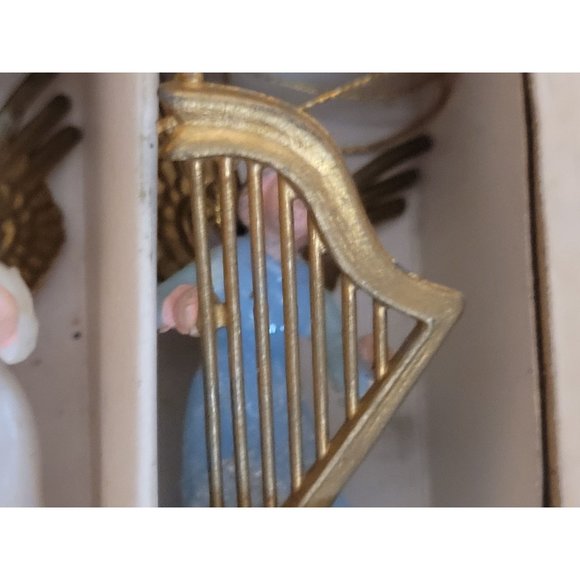 Santa Creation Six Angel Musicians 2 Inches Plastic Ornaments Figures Hong Kong - Picture 8 of 13